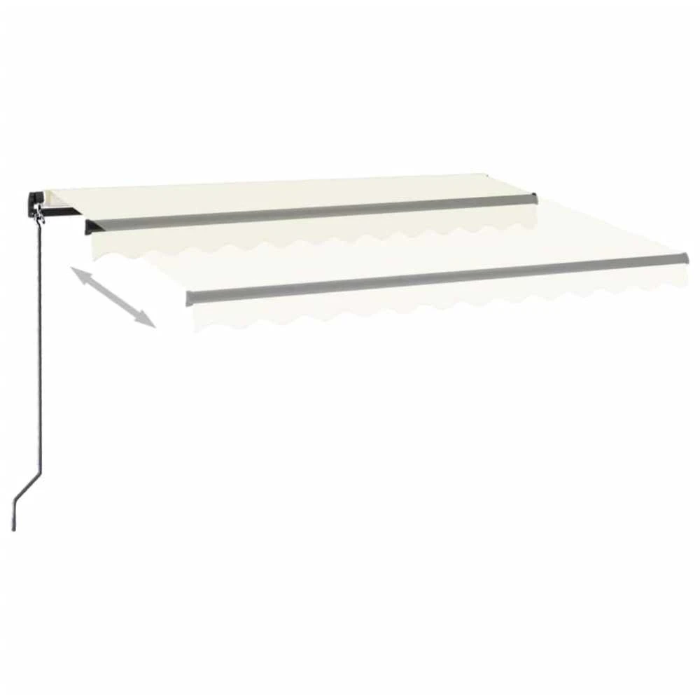Rankiniu būdu ištraukiama markizė su LED, kreminė, 350x250cm
