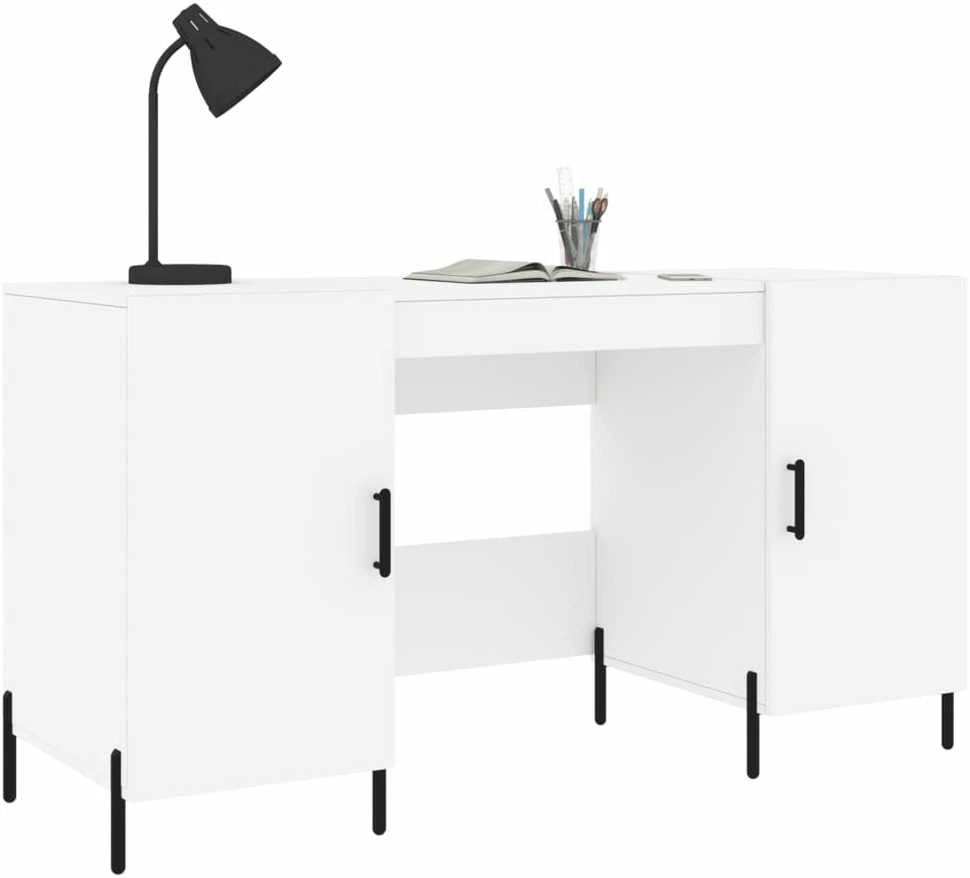 Rašomasis stalas, baltos spalvos, 140x50x75cm, apdirbta mediena