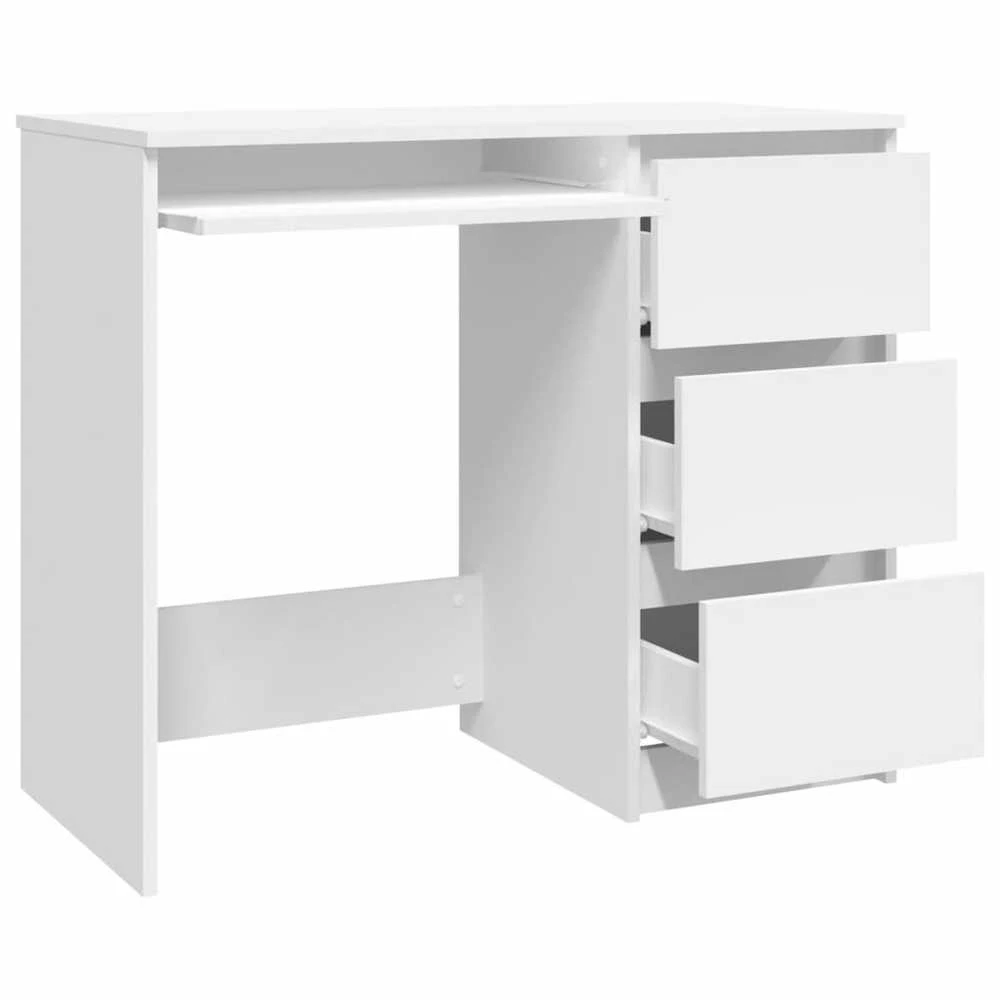 Rašomasis stalas, baltos spalvos, 90x45x76cm, apdirbta mediena