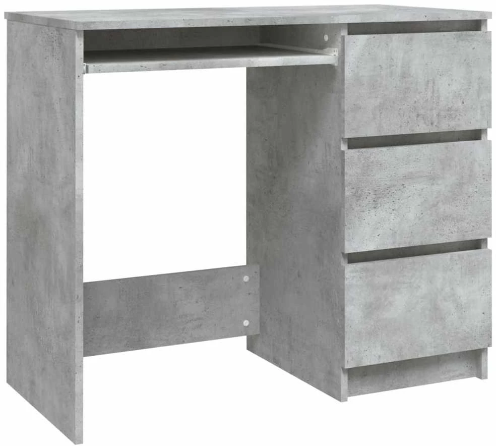 Rašomasis stalas, betono pilkas, 90x45x76cm, apdirbta mediena
