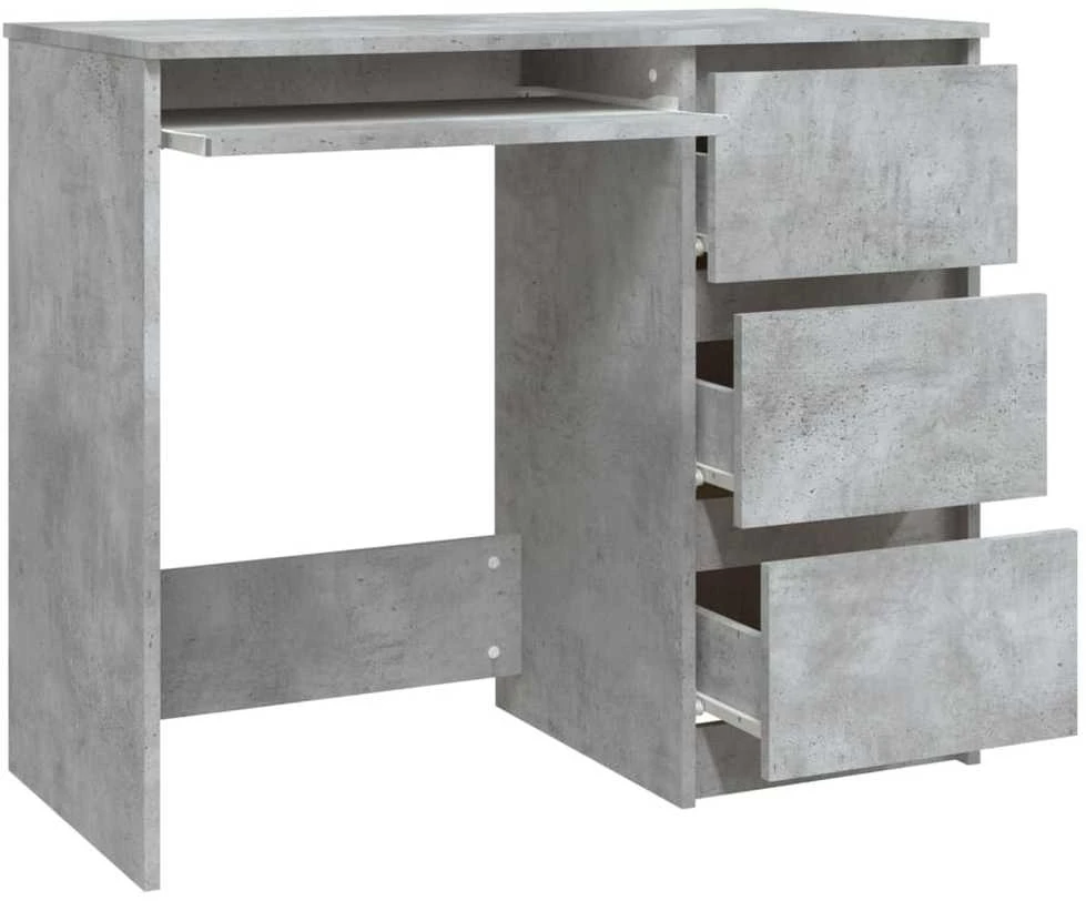 Rašomasis stalas, betono pilkas, 90x45x76cm, apdirbta mediena