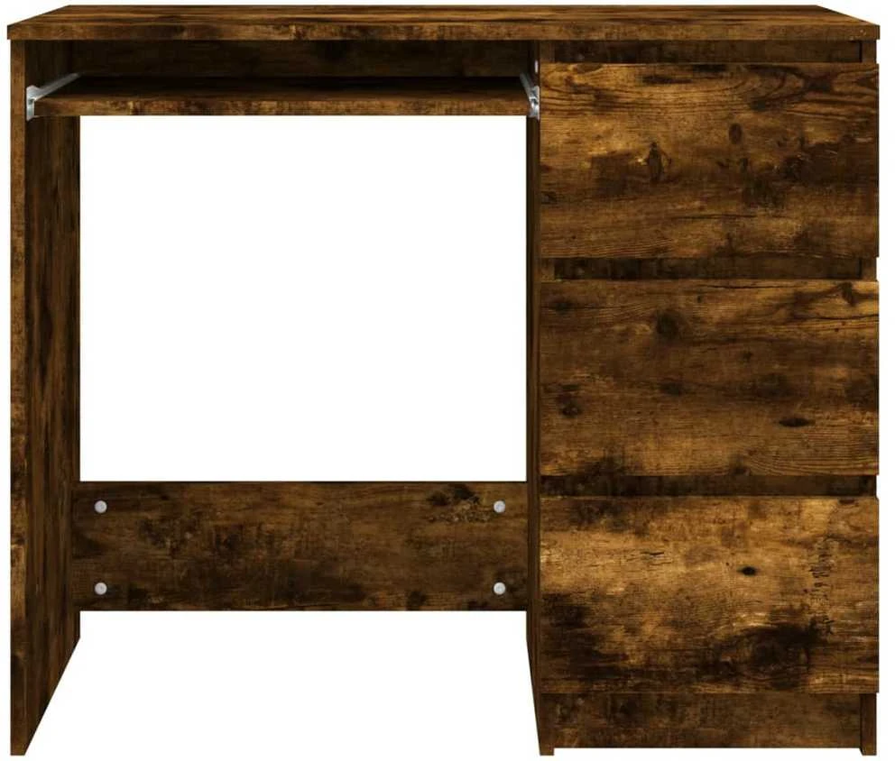 Rašomasis stalas, dūminio ąžuolo spalvos, 90x45x76cm, mediena