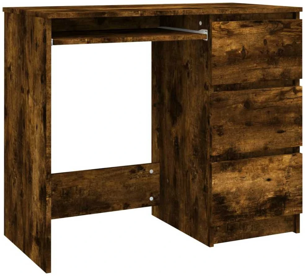 Rašomasis stalas, dūminio ąžuolo spalvos, 90x45x76cm, mediena