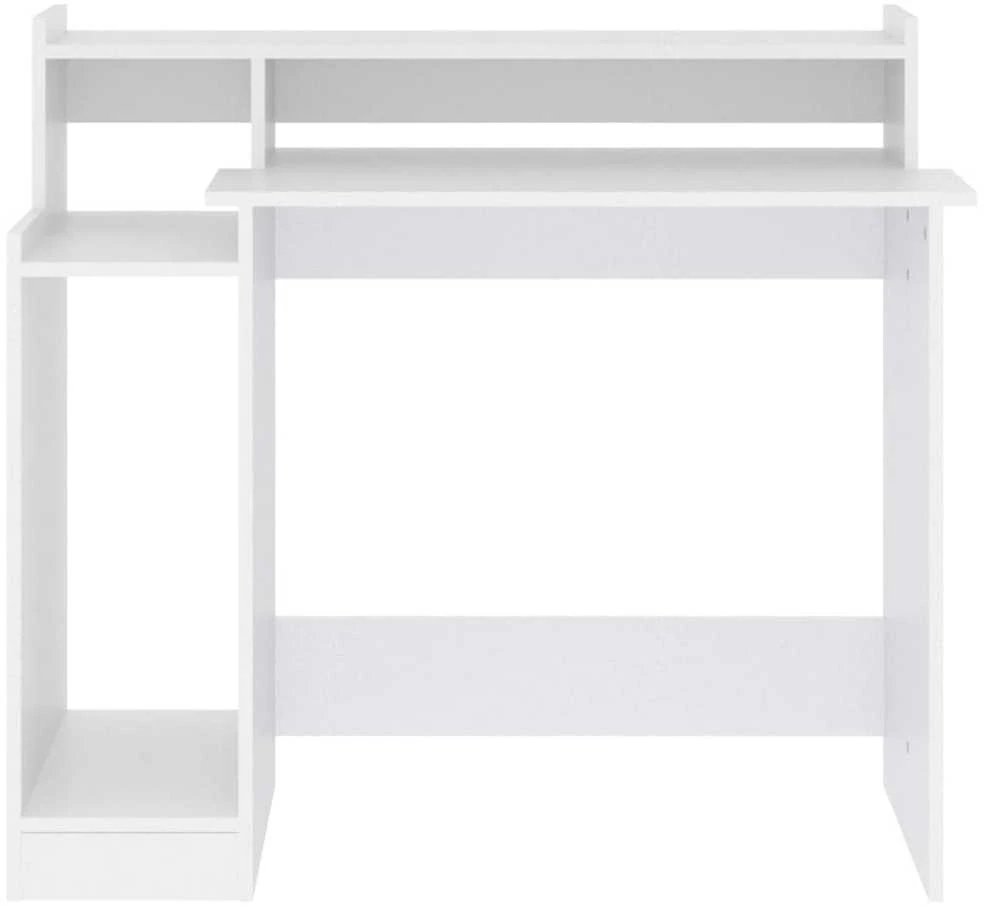 Rašomasis stalas su LED apšvietimu, baltas, 97x45x90cm, mediena