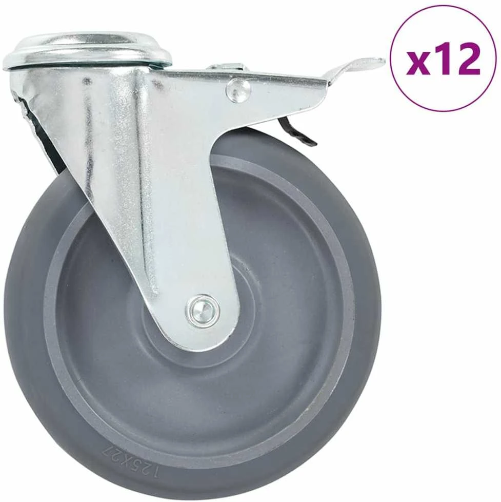 Ratukai, 12vnt., 125mm, pasukami, varžtu tvirtinami