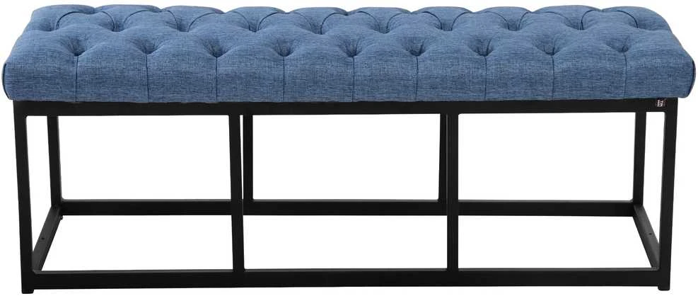 Mville Sėdimoji suolelė „Amun“ iš audinio, juoda, 120 cm