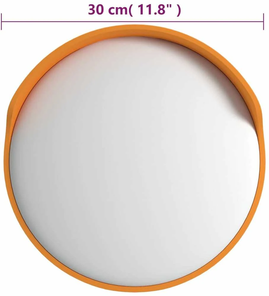 Sferinis lauko/kelio veidrodis, oranžinis, 30cm, polikarbonatas