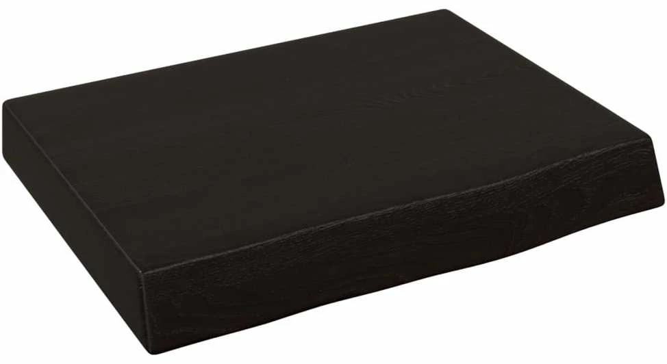 Sieninė lentyna, tamsiai pilka, 40x30x(2–6)cm, ąžuolo masyvas