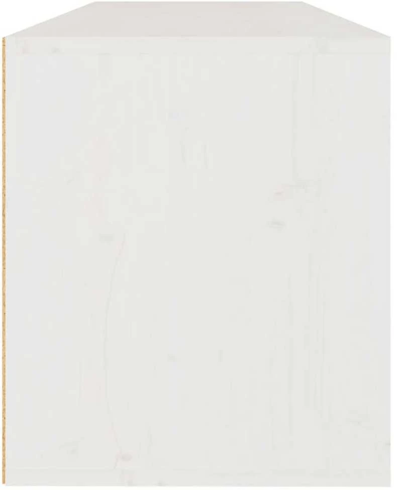 Sieninė spintelė, balta, 100x30x35cm, pušies medienos masyvas