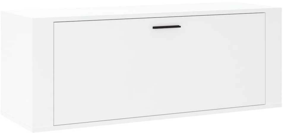 Sieninė spintelė batams, balta, 100x35x38cm, apdirbta mediena
