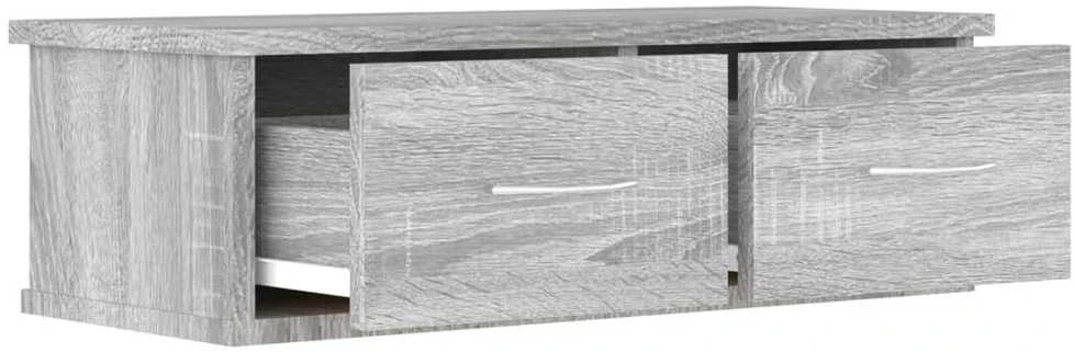 Sieninė spintelė, pilkos ąžuolo spalvos, 60x26x18,5cm, mediena