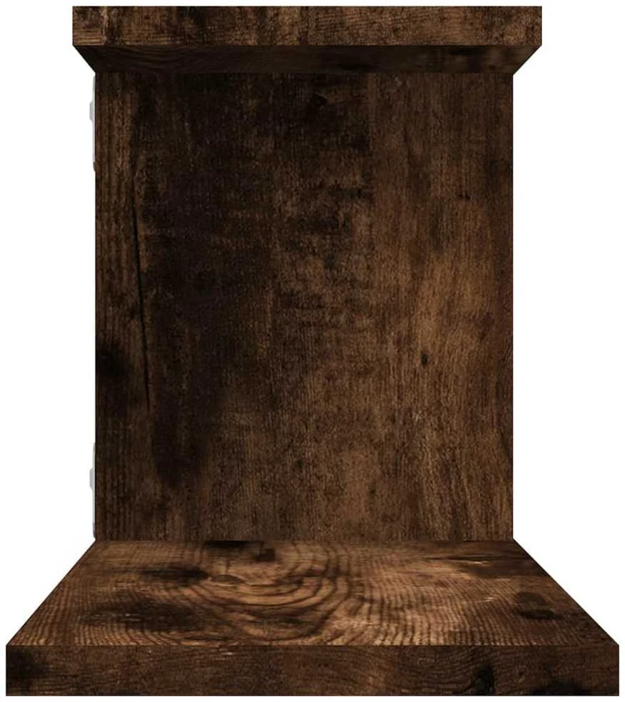 Sieninė TV lentyna, dūminio ąžuolo, 125x18x23cm, mediena