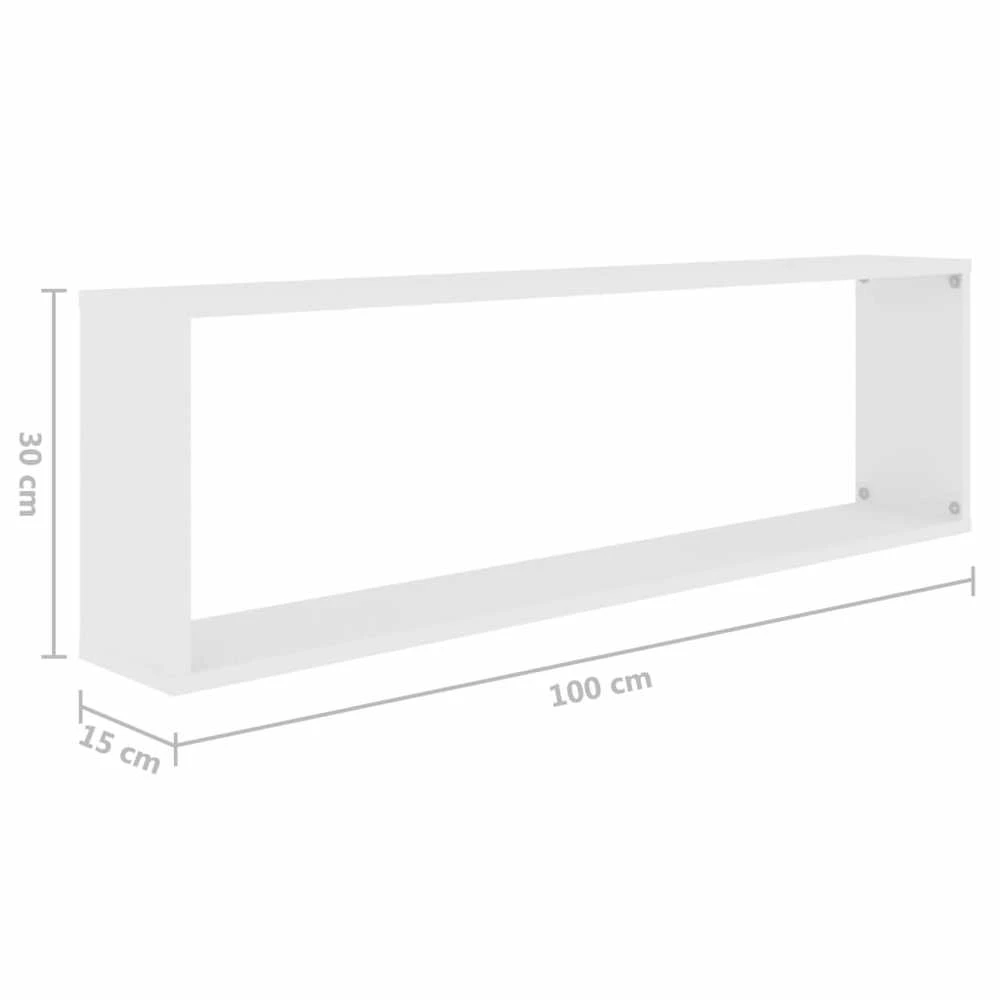 Sieninės lentynos, 2vnt., baltos, 100x15x30cm, apdirbta mediena