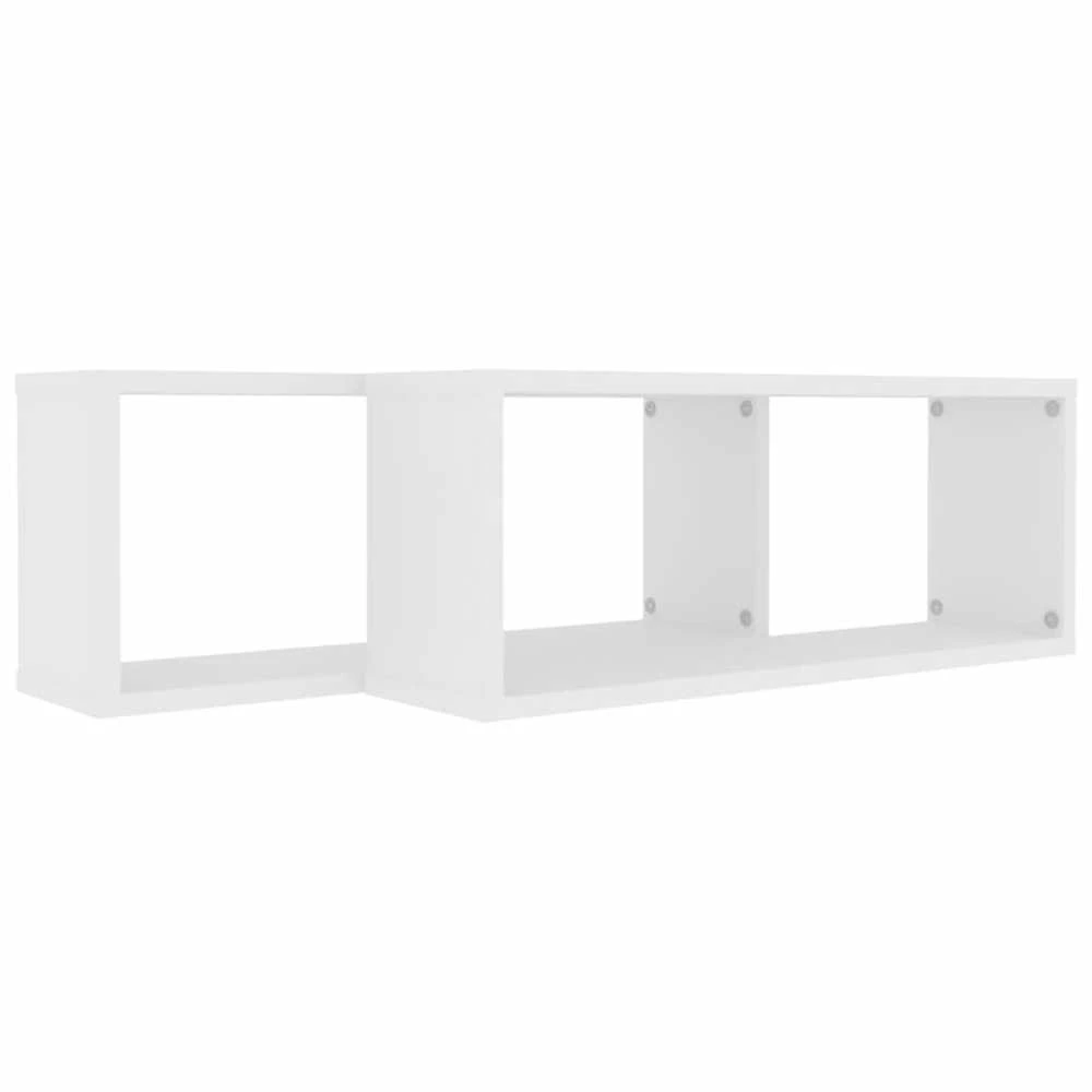 Sieninės lentynos, 2vnt., baltos, 60x15x23cm, apdirbta mediena