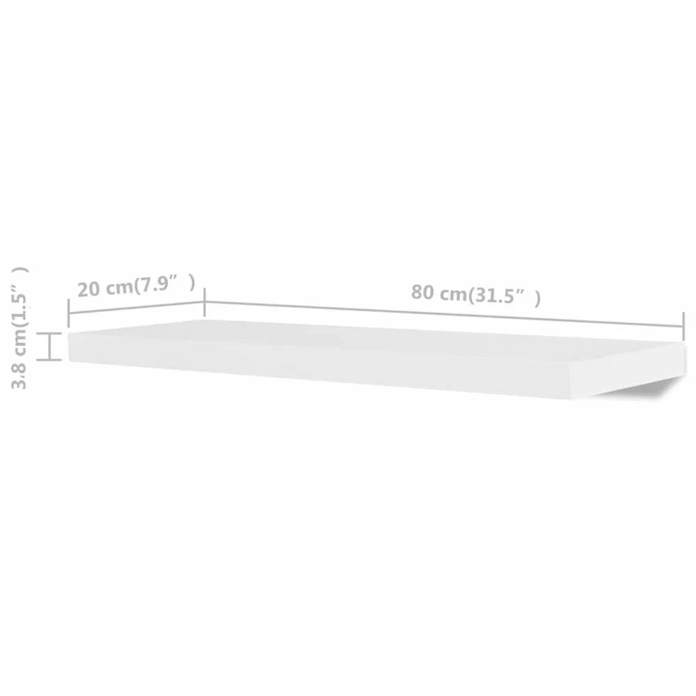 Sieninės lentynos, 4vnt., baltos, 80 cm