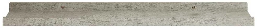 Sieninės lentynos, 4vnt., betono pilkos spalvos, 60x9x3cm