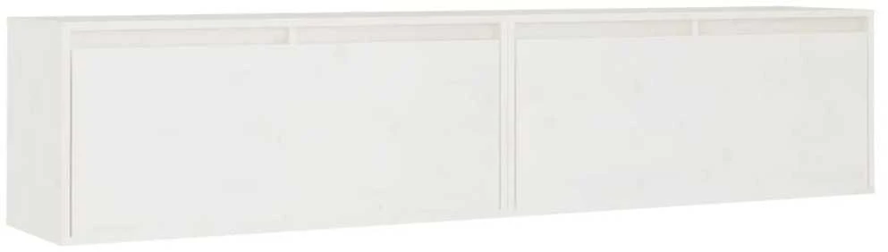 Sieninės spintelės, 2vnt., baltos, 80x30x35cm, pušies masyvas