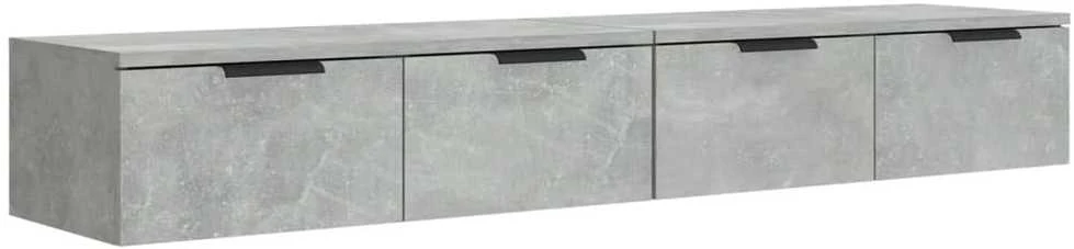 Sieninės spintelės, 2vnt., betono pilkos, 68x30x20cm, mediena