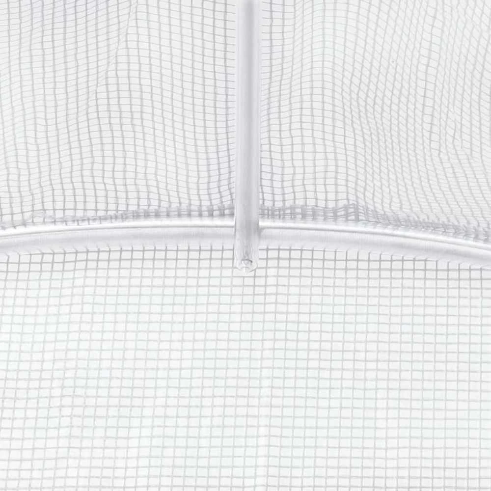 Šiltnamis su plieno rėmu, baltos spalvos, 12x4x2m, 48m²