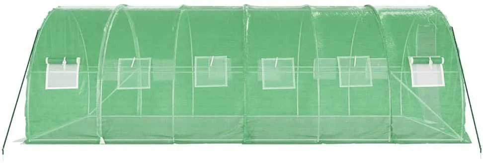 Šiltnamis su plieno rėmu, žalios spalvos, 6x3x2m, 18m²