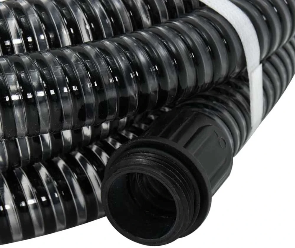 Siurbimo žarna su žalvarinėmis jungtimis, juoda, 1,1", 15m, PVC
