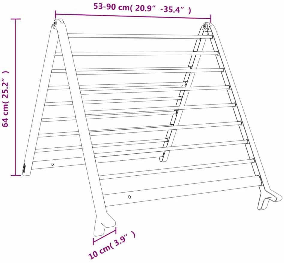 Skalbinių džiovykla voniai, prailginama nuo 53–90cm, aliuminis
