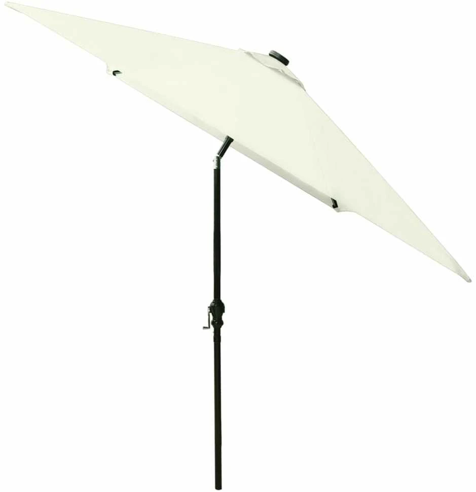 Sodo skėtis nuo saulės su LED ir plieniniu stulpu, smėlio, 2x3m