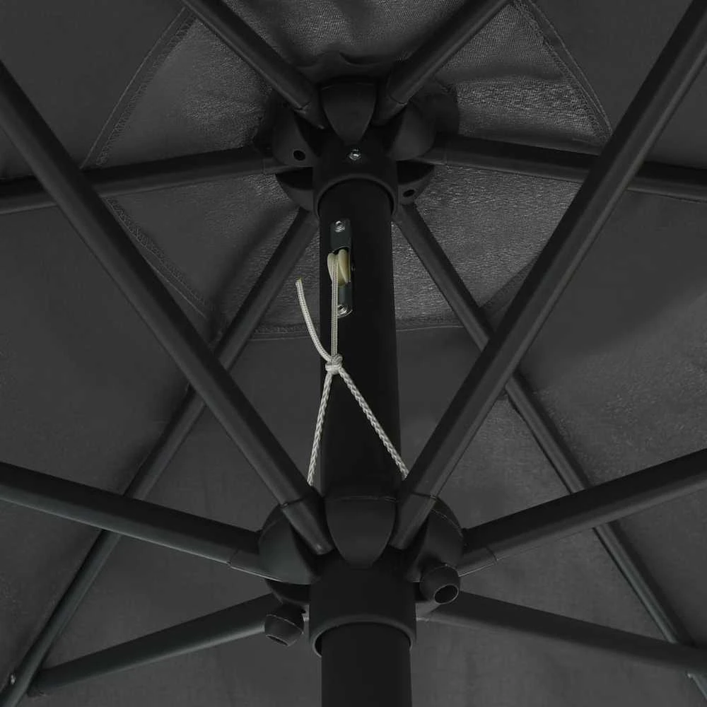 Sodo skėtis su LED ir aliuminio stulpu, antracito, 270cm