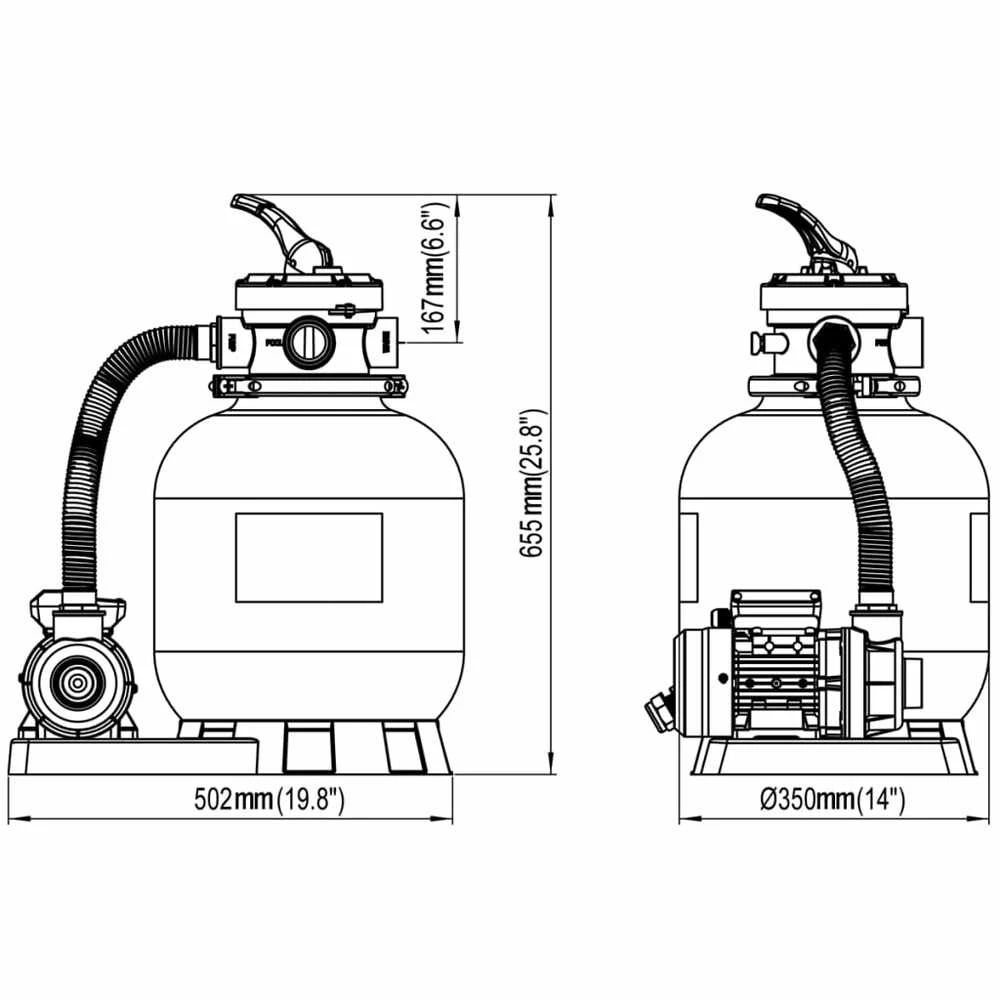 Smėlio filtras su siurbliu, 600W, 17000 l/val