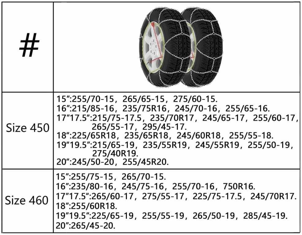 Sniego grandinės padangoms, 2vnt., 400 dydžio, 16mm, SUV 4x4