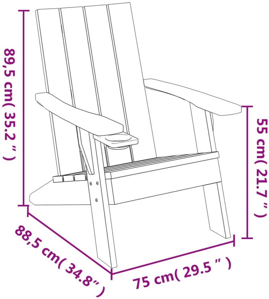Sodo adirondack kėdė, šviesiai ruda, 75x88,5x89,5cm, PP