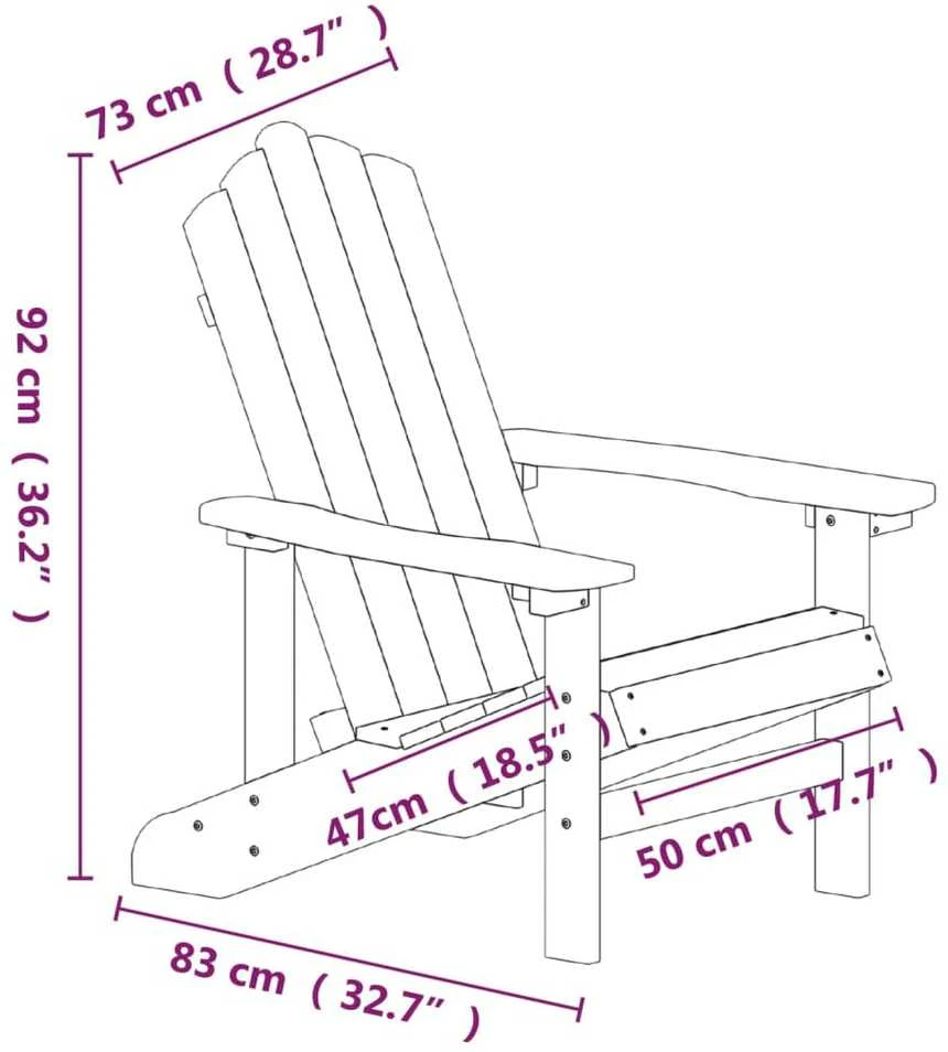 Sodo Adirondack kėdės, 2vnt., rudos spalvos, HDPE