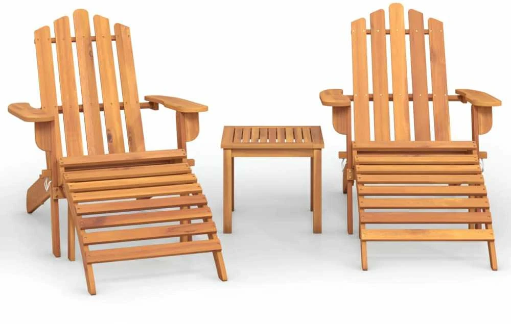 Lauko baldų komplektas Sodo adirondack komplektas, 3 dalių, akacijos medienos masyvas