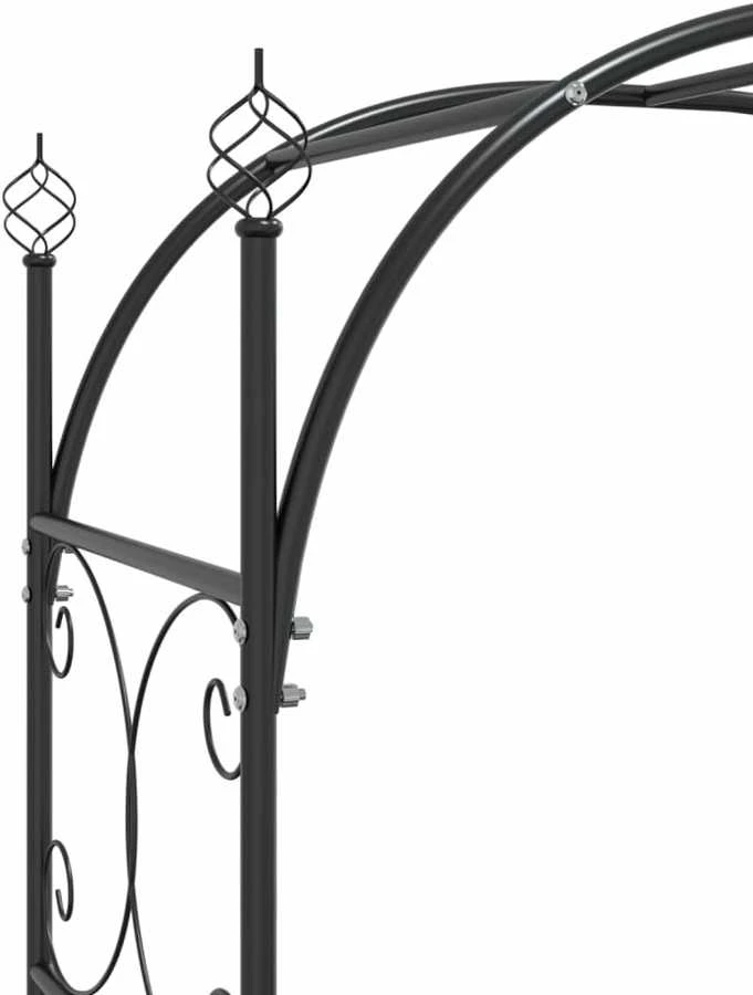 Sodo arka su varteliais, juodos spalvos, 108x45x235cm, plienas