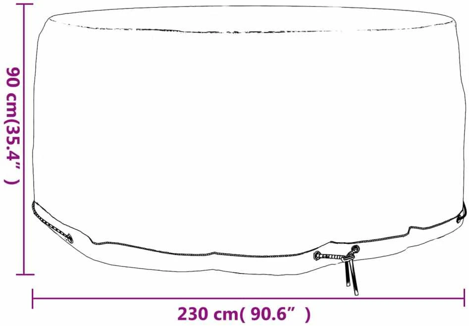 Sodo baldų uždangalas, 230x90cm, 10 kilpučių, apskritas
