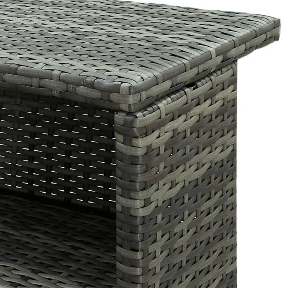 Sodo baro staliukas, pilkos spalvos, 120x55x110cm, poliratanas