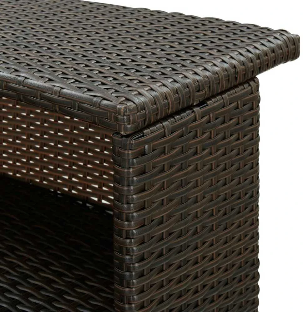 Sodo baro staliukas, rudos spalvos, 120x55x110cm, poliratanas