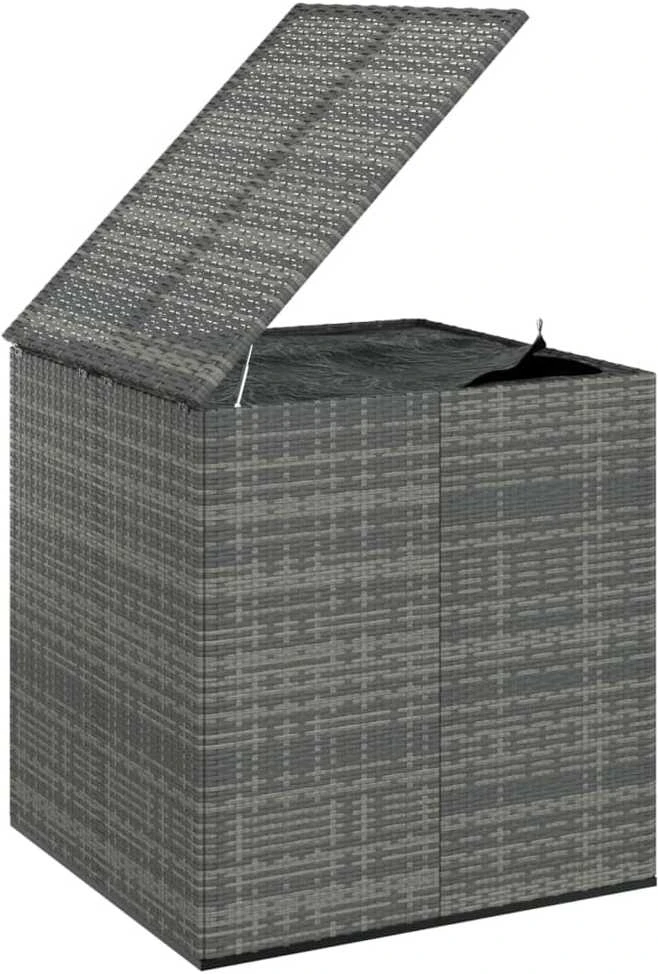 Sodo dėžė pagalvėlėms, pilka, 100x97,5x104cm, PE ratanas