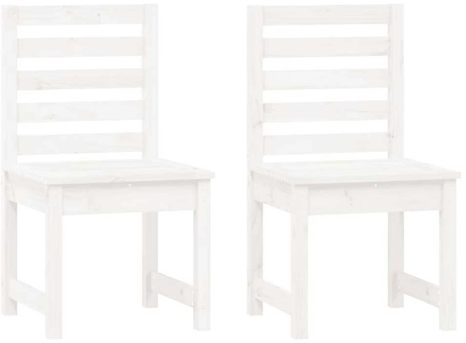 Sodo kėdės 2vnt. baltos 50x48x91,5cm pušies medienos masyvas