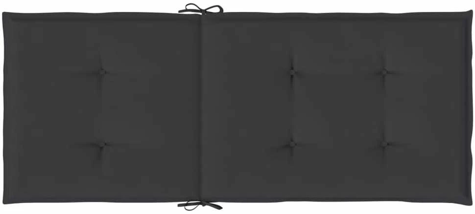 Sodo kėdės pagalvėlės, 4vnt., juodos, 120x50x3cm, audinys