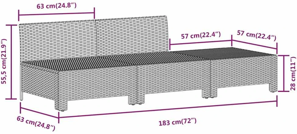 Lauko baldų komplektas Sodo komplektas su pagalvėlėmis, 7 dalių, pilkas, poliratanas