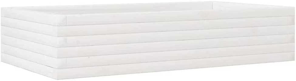 Sodo lovelis, baltas, 110x60x23cm, pušies medienos masyvas