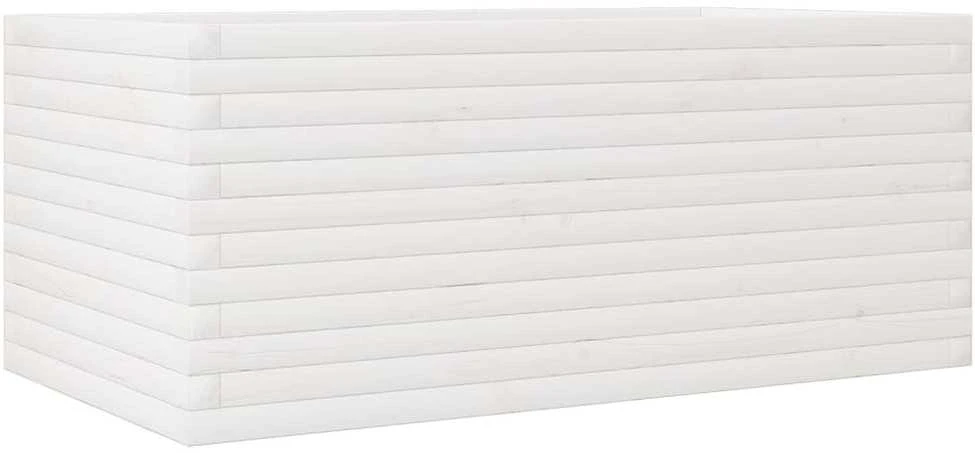 Sodo lovelis, baltas, 110x60x46cm, pušies medienos masyvas