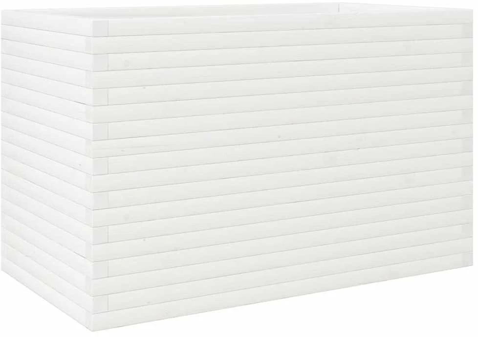 Sodo lovelis, baltas, 110x60x68,5cm, pušies medienos masyvas