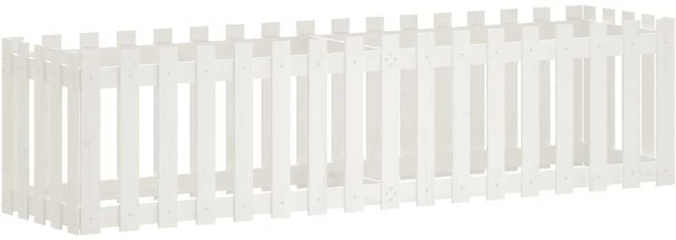 Sodo lovelis, baltas, 200x50x50cm, pušis, tvorelės dizaino
