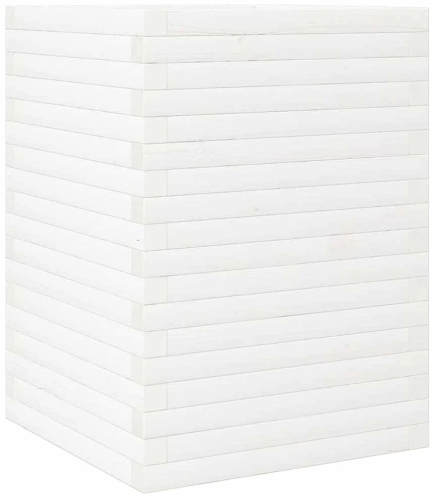 Sodo lovelis, baltas, 50x50x68,5cm, pušies medienos masyvas