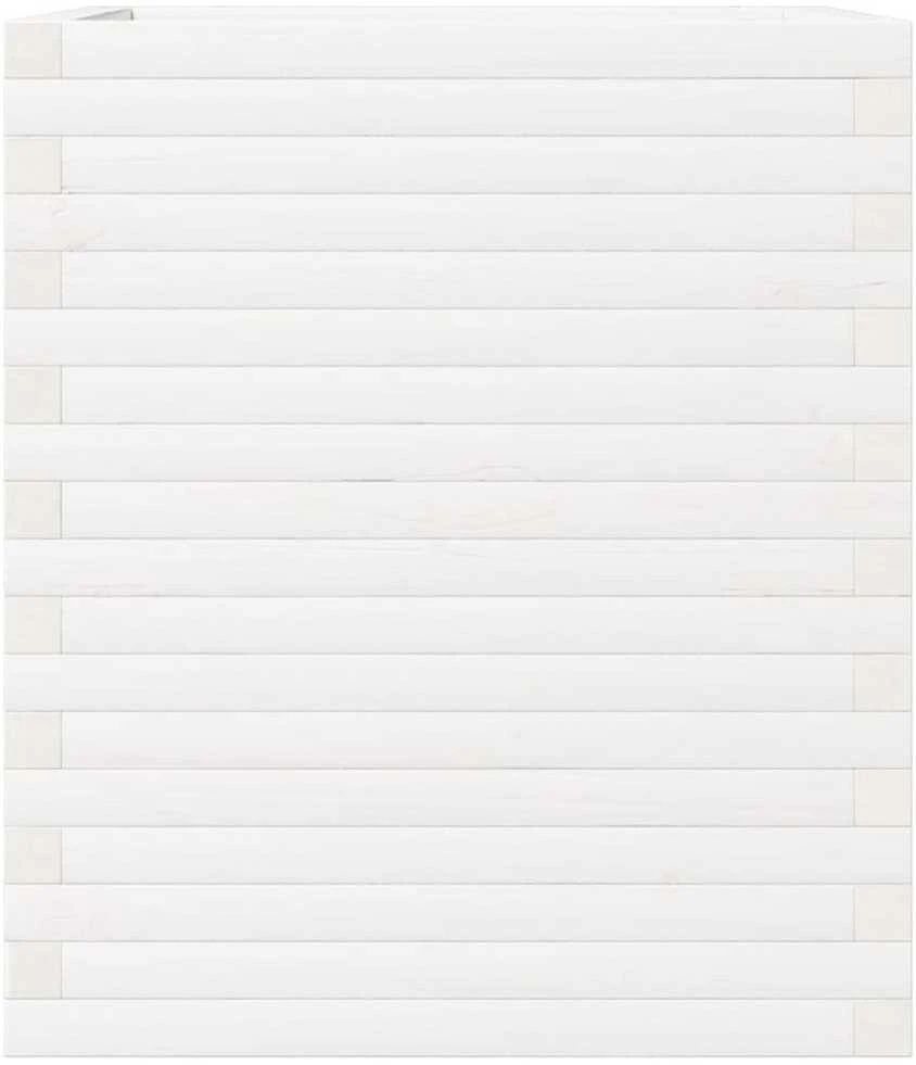 Sodo lovelis, baltas, 60x60x68,5cm, pušies medienos masyvas