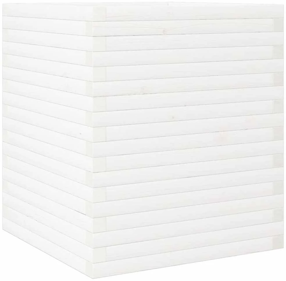 Sodo lovelis, baltas, 60x60x68,5cm, pušies medienos masyvas