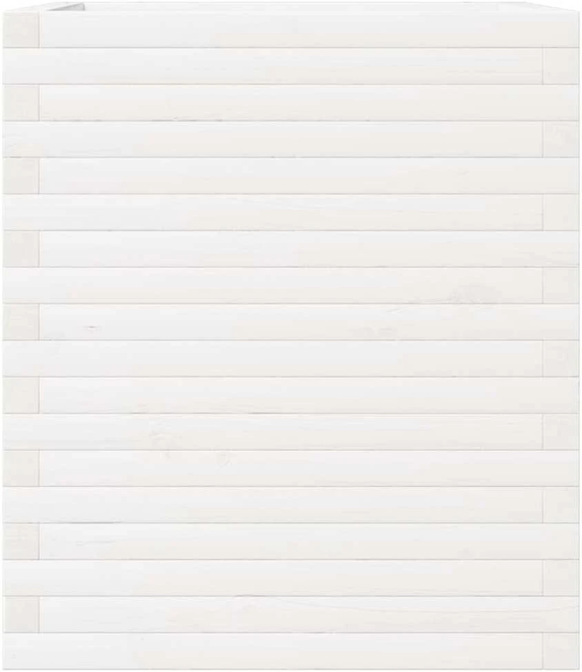 Sodo lovelis, baltas, 60x60x68,5cm, pušies medienos masyvas