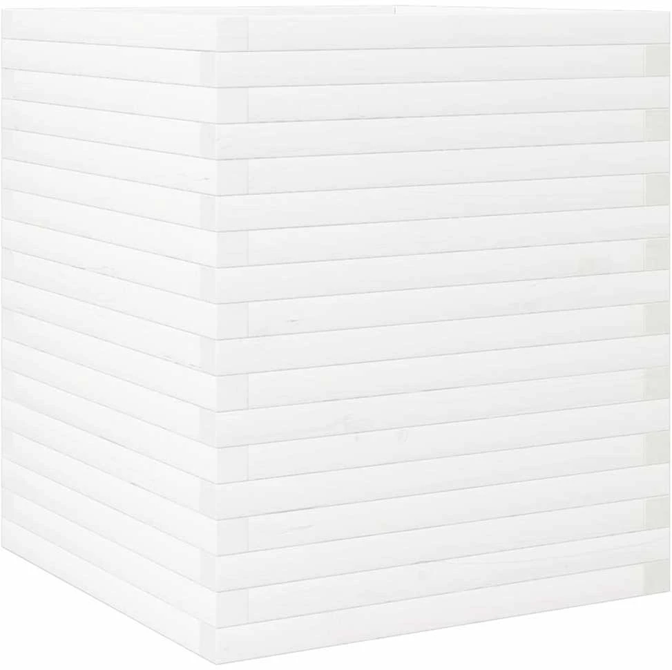 Sodo lovelis, baltas, 60x60x68,5cm, pušies medienos masyvas